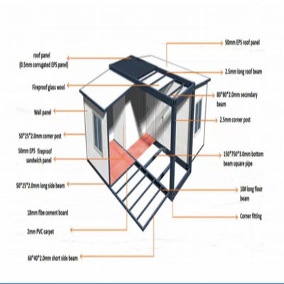 Apartment Expandable Container House 2 Bedroom 20ft Steel Structure Prefabricated Homes